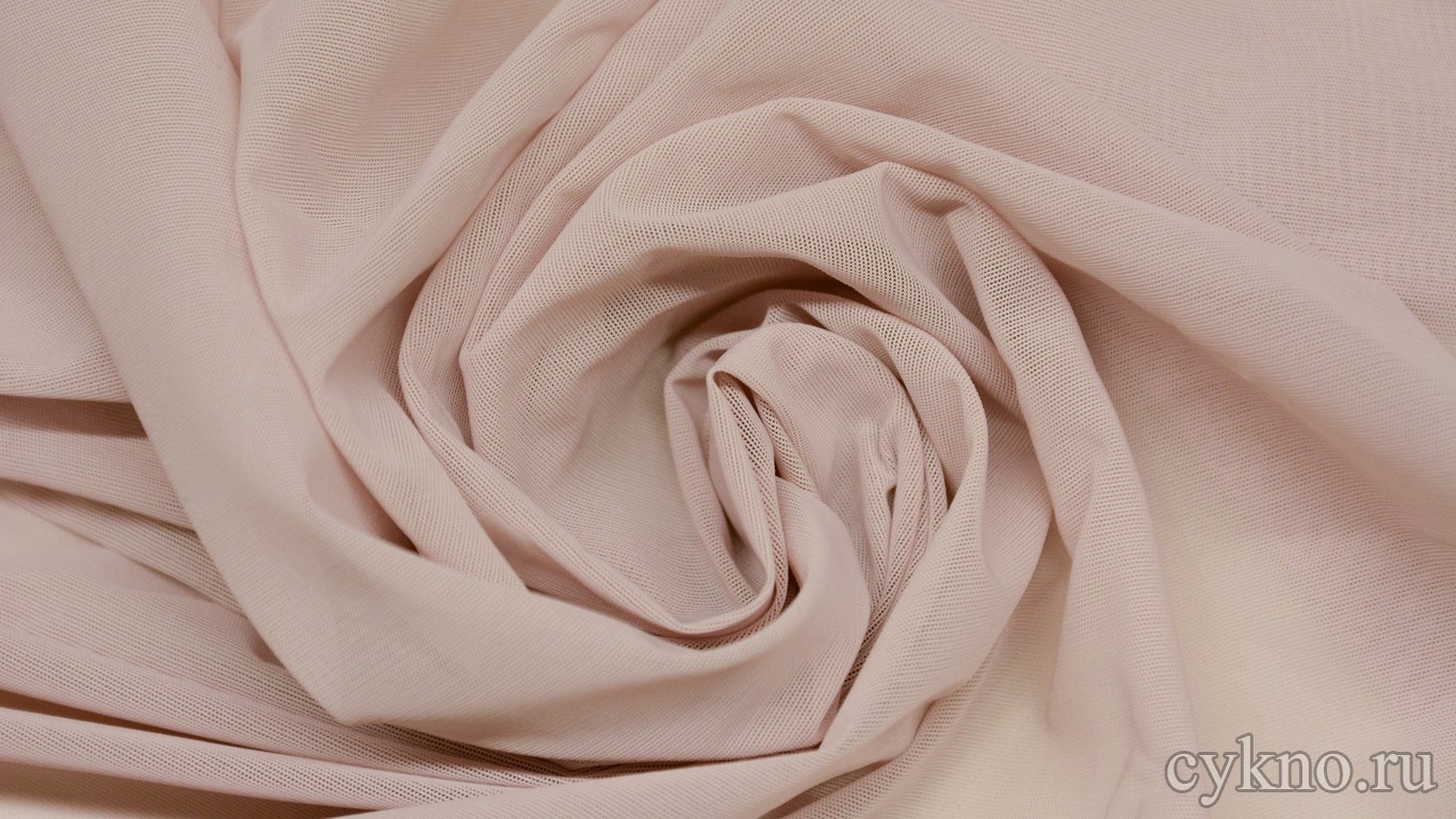 Ткань Сетка-стрейч грязно-розового оттенка